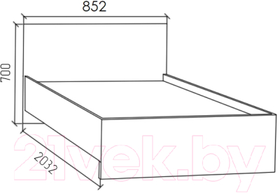 Односпальная кровать МДК Black BL-КР9О 80x200/700x852x2032 (черный/кромка оранжевая)