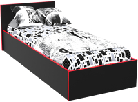Односпальная кровать МДК Black BL-КР9К 80x200/700x852x2032 (черный/кромка красный) - 