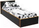 Односпальная кровать МДК Black BL-КР10О 100x200/700x1052x2032 (черный/кромка оранжевая) - 