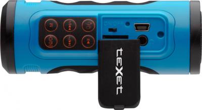 MP3-плеер Texet Drum (синий) - слот для карты памяти и интерфейс USB