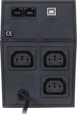 ИБП Powercom RPT-600AP (Black) - вид сзади