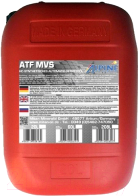 Трансмиссионное масло ALPINE ATF MVS / 0100733 (20л)