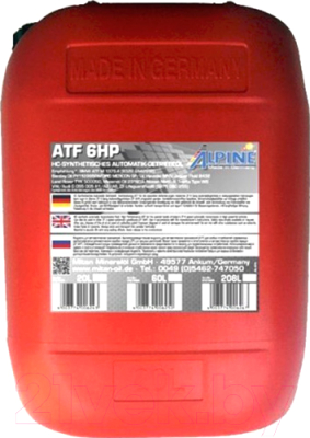 Трансмиссионное масло ALPINE ATF 6HP / 0101563 (20л)