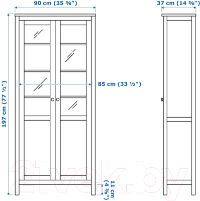 Шкаф с витриной Ikea Хемнэс 103.734.38