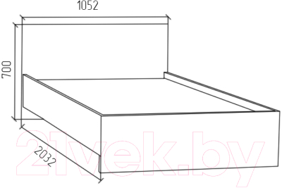 Односпальная кровать МДК Black BL-КР10Ф 100x200/700x1052x2032 (черный/кромка фуксия)