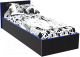 Односпальная кровать МДК Black BL-КР10С 100x200/700x1052x2032 (черный/кромка синяя) - 