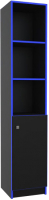 Стеллаж МДК Black BL-СЛУ3С 390x386x2000 (черный/кромка синяя) - 