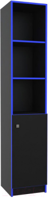 Стеллаж МДК Black BL-СЛУ3С 390x386x2000 (черный/кромка синяя)