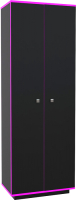 Шкаф МДК Black 2-х створчатый BL-СК2Ф 490x800x1980 (черный/кромка фуксия) - 