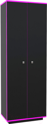 Шкаф МДК Black 2-х створчатый BL-СК2Ф 490x800x1980 (черный/кромка фуксия)