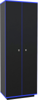 Шкаф МДК Black 2-х створчатый BL-СК2С 490x800x1980 (черный/кромка синяя) - 