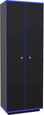 Шкаф МДК Black 2-х створчатый BL-СК2С 490x800x1980 (черный/кромка синяя)