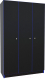 Шкаф МДК Black 3-х створчатый BL-СК3С 490x1200x1980 (черный/кромка синяя) - 