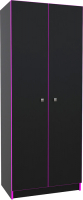 Шкаф МДК Black 2-х створчатый низкий BL-ГШ3Ф 370x650x1800 (черный/кромка фуксия) - 