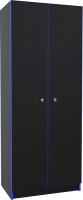 Шкаф МДК Black 2-х створчатый низкий BL-ГШ3С 370x650x1800 (черный/кромка синяя) - 