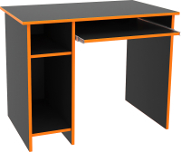 Компьютерный стол МДК Black BL-СТК1О 760x1000x600 (черный/кромка оранжевая) - 