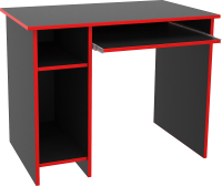 Компьютерный стол МДК Black BL-СТК1К 760x1000x600 (черный/кромка красная) - 