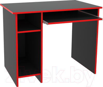 Компьютерный стол МДК Black BL-СТК1К 760x1000x600 (черный/кромка красная)