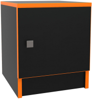 Прикроватная тумба МДК Black BL-КМ3О 420x350x380 (черный/кромка оранжевая) - 