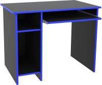 Компьютерный стол МДК Black BL-СТК1С 760x1000x600 (черный/кромка синяя) - 