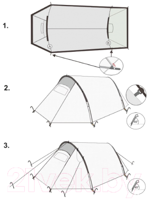Палатка High Peak Kite 3 LW / 10344 (Pesto/красный)