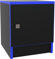 Прикроватная тумба МДК Black BL-КМ3С 420x350x380 (черный/кромка синяя) - 