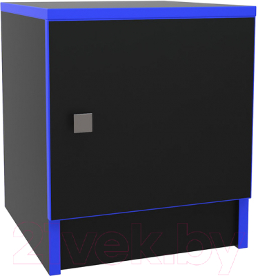 Прикроватная тумба МДК Black BL-КМ3С 420x350x380 (черный/кромка синяя)