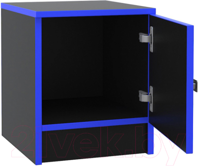 Прикроватная тумба МДК Black BL-КМ3С 420x350x380 (черный/кромка синяя)