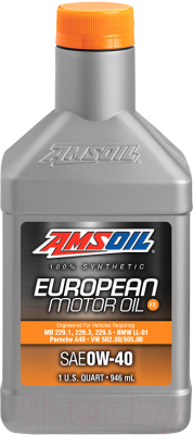 Изображение товара Моторное масло Amsoil 0W40 European Motor Oil FS / EFOQT (0.946л)