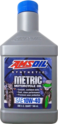 Изображение товара Моторное масло Amsoil Synthetic 10W40 Motorcycle Oil / MCFQT (0.946л)