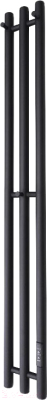 Полотенцесушитель электрический Маргроид Ferrum Inaro СНШ 100x6 3 крючка (черный матовый, таймер справа)