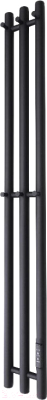 Полотенцесушитель электрический Маргроид Ferrum Inaro СНШ 100x6 6 крючков (черный матовый, таймер справа)