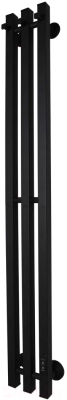 Полотенцесушитель электрический Маргроид Ferrum Inaro СНШ 100x6 3 крючка профильный (черный матовый, справа)