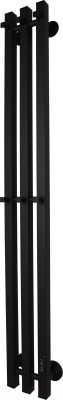 Полотенцесушитель электрический Маргроид Ferrum Inaro СНШ 100x6 6 крючков профильный (черный матовый, таймер справа)