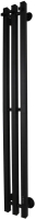 Полотенцесушитель электрический Маргроид Ferrum Inaro СНШ 120x6 3 крючка профильный (черный матовый, таймер справа) - 