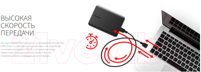 Внешний жесткий диск Toshiba Canvio Basics 1TB (HDTB510EK3AA) (черный)