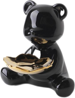 Статуэтка Merry Bear Home Decor Сидящий медвежонок / 30001016 (черный) - 