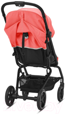 Детская прогулочная коляска Cybex Eezy S+2 BLK с дождевиком и бампером (Hibiscus Red)