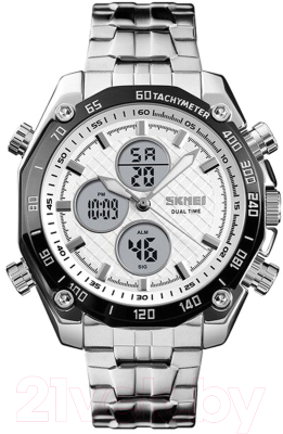 Часы наручные мужские Skmei 1302 (серебристый/белый)