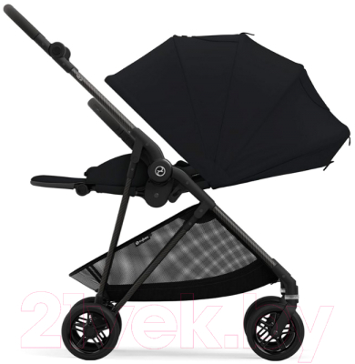 Детская прогулочная коляска Cybex Melio Carbon с дождевиком (Moon Black)