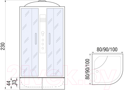 Душевая кабина RIVER Dunay XL 80/43 MT