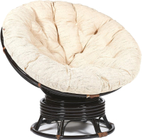 Кресло-качалка Tetchair Papasan W 23/01 B с подушкой (античный черно-коричневый/ткань старт) - 