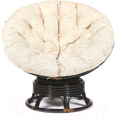 Кресло-качалка Tetchair Papasan W 23/01 B с подушкой (античный черно-коричневый/ткань старт)