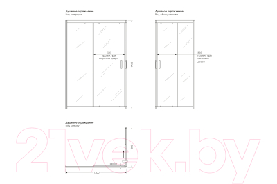 Душевой уголок МетаКам Universal Pro 120x80 / KKS_014547 (прозрачное стекло)