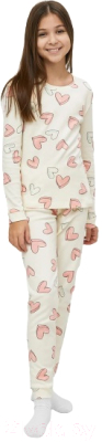 Пижама детская Mark Formelle 567722 (р.128-64, сердца на молочном)