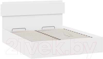 Двуспальная кровать ТриЯ Нео тип 1 с ПМ и заглушиной 160x200 (белый/белый)