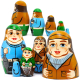 Миниатюра изображения товара Матрешка сувенирная Брестская Фабрика Сувениров Набор русских матрешек Рыбаки / 5316