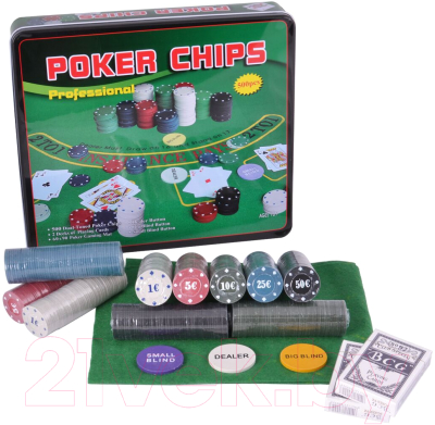 Набор для покера Sima-Land Карты 2 колоды, фишки 500шт / 118720