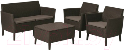 Комплект садовой мебели Keter Salemo 2-Sofa Set / 253228 (коричневый)