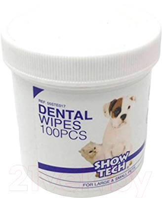 Влажные салфетки для ухода за животными Show Tech Dental Wipes / 55STE017 (100шт)